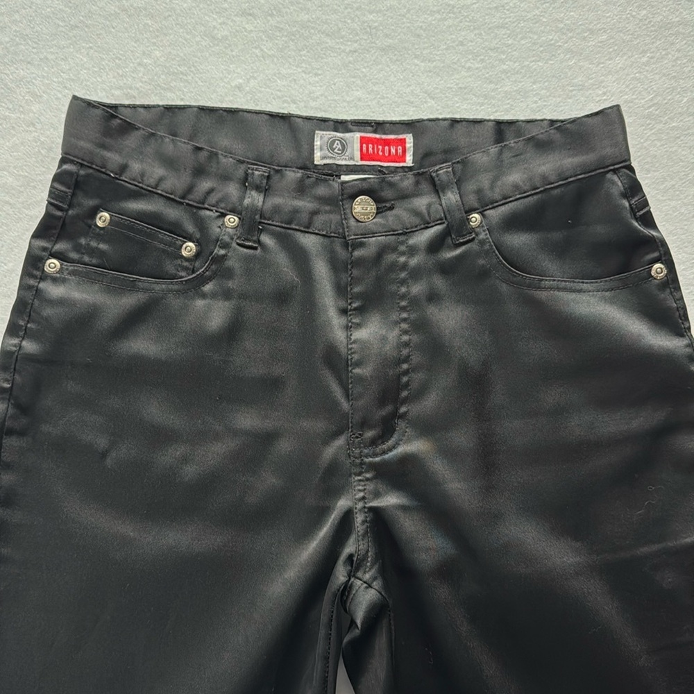 Arizona Jeans Black Satin Flare Casual Dress Party Pants Y2K Women Sz 5 - Picture 4 of 7
